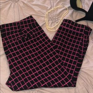 NY&CO Hot Pink & Black Office Pants